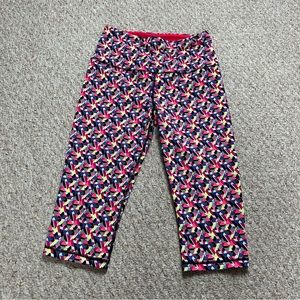 Victorias Secret Sport Knockout Capri Womens M Geometric Neon Pocket Drawstring